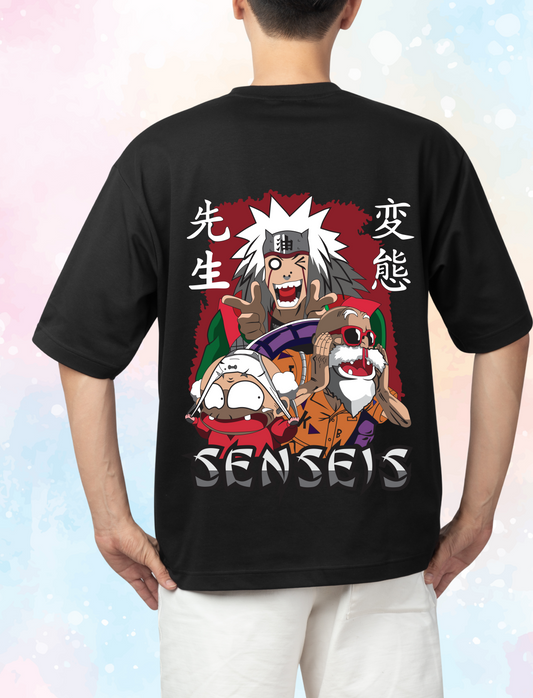 Legendary Senseis Oversized T-Shirt | Jiraiya, Roshi & Happosai Anime Streetwear