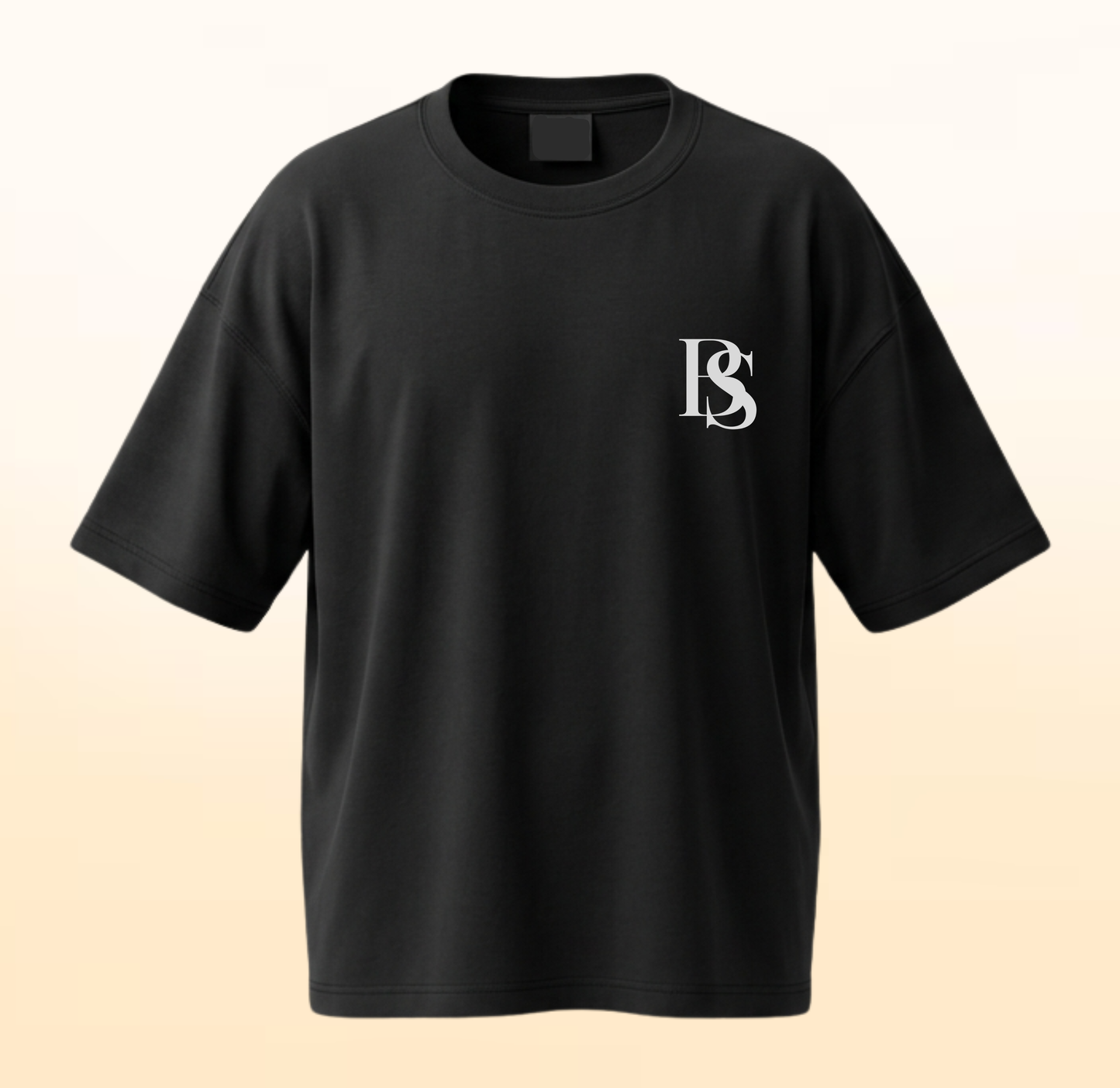 Black Drop Shoulder Cotton T-Shirt – Relaxed Oversized Fit – Urban Streetwear Style