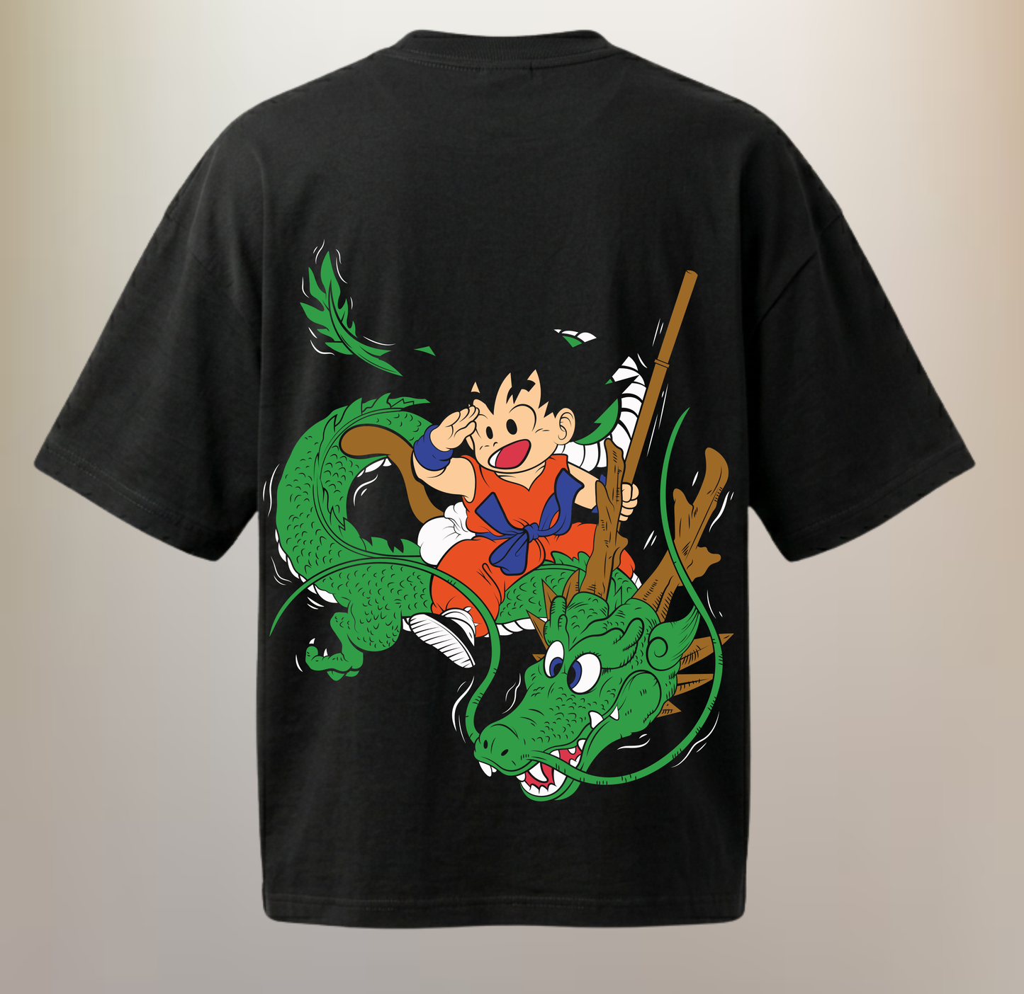 Kid Goku & Shenron Oversized T-Shirt | Retro Dragon Ball Inspired Anime Streetwear