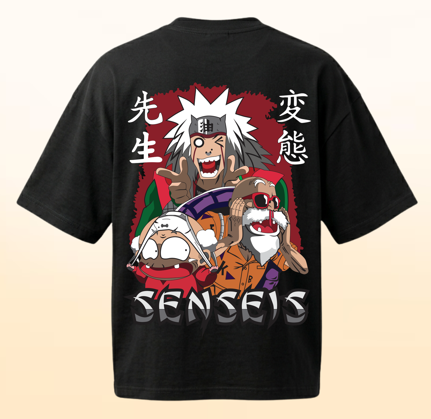 Legendary Senseis Oversized T-Shirt | Jiraiya, Roshi & Happosai Anime Streetwear