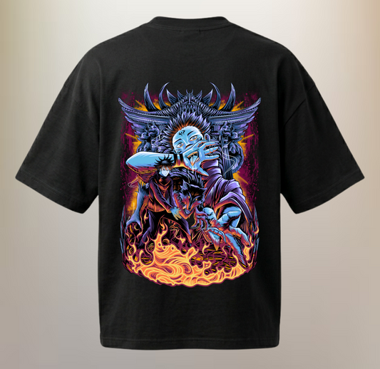 Sukuna x Megumi Graphic Tee | Jujutsu Kaisen Inspired Anime Oversized T-Shirt