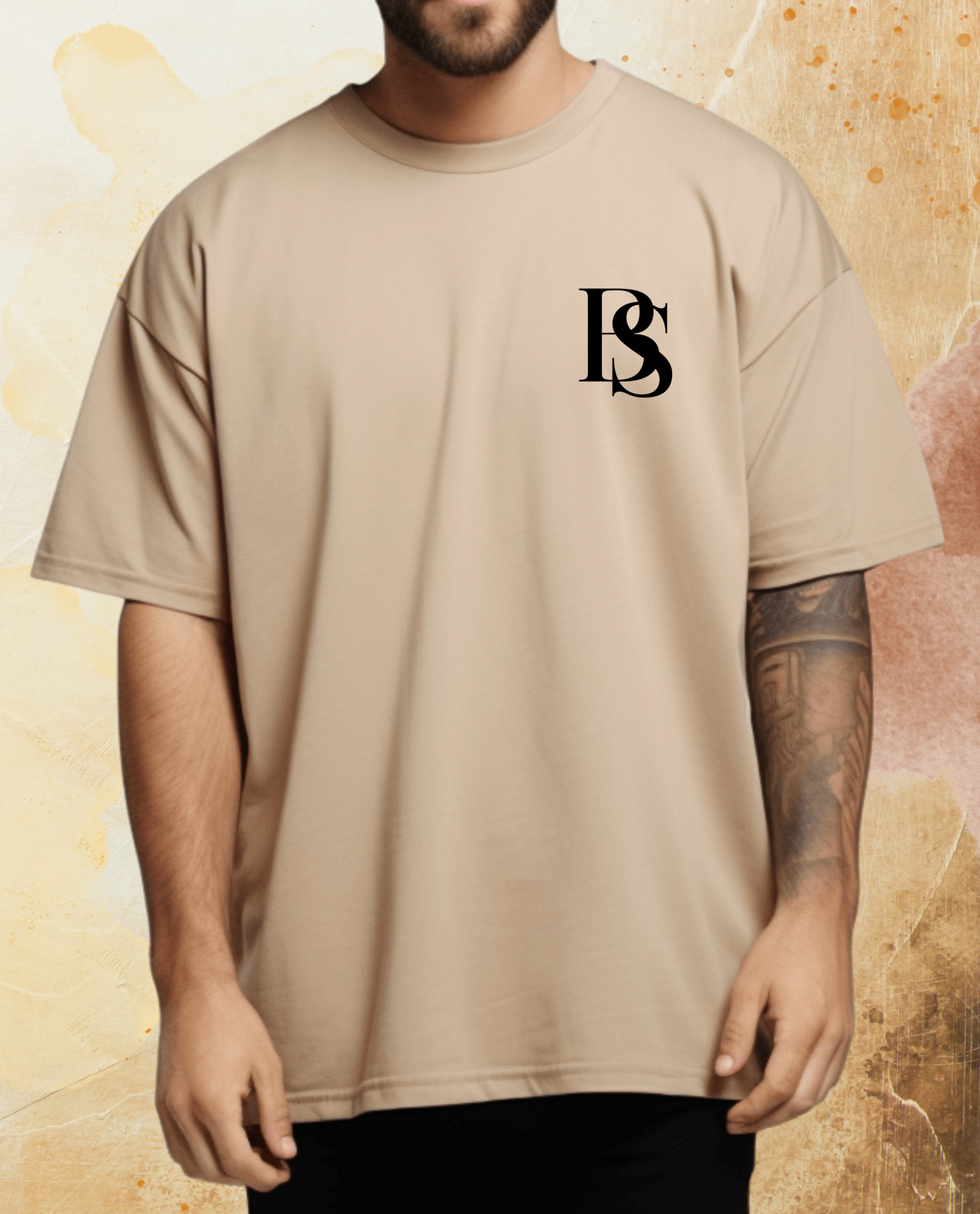 220 GSM off-white oversized t-shirt, heavyweight ecru streetwear tee, drop shoulder relaxed fit t-shirt for men