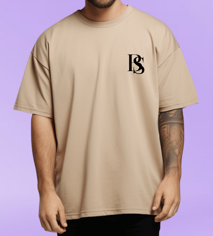 Beige Oversized T-Shirt with Buddha Graphic