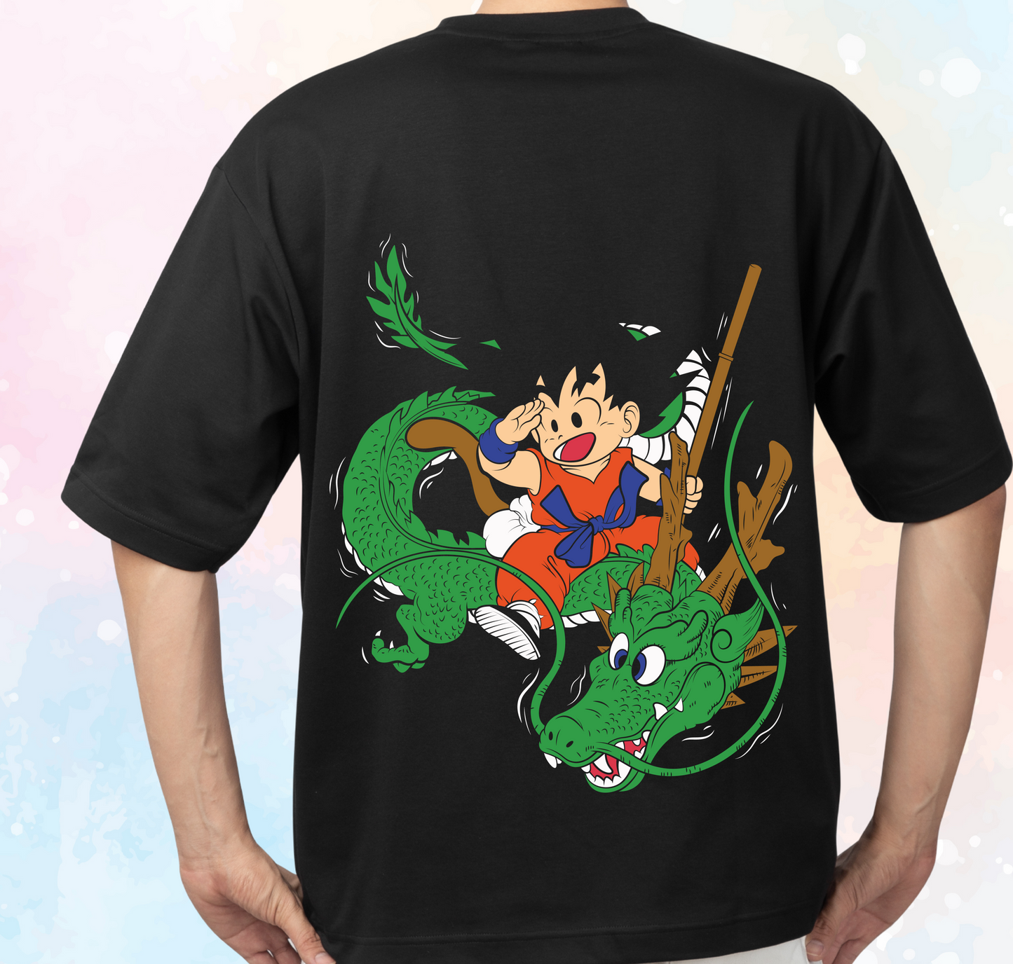 Kid Goku & Shenron Oversized T-Shirt | Retro Dragon Ball Inspired Anime Streetwear