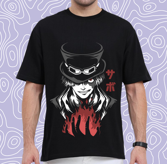 Sabo "Flame Emperor" Oversized T-Shirt | One Piece Inspired Anime Streetwear